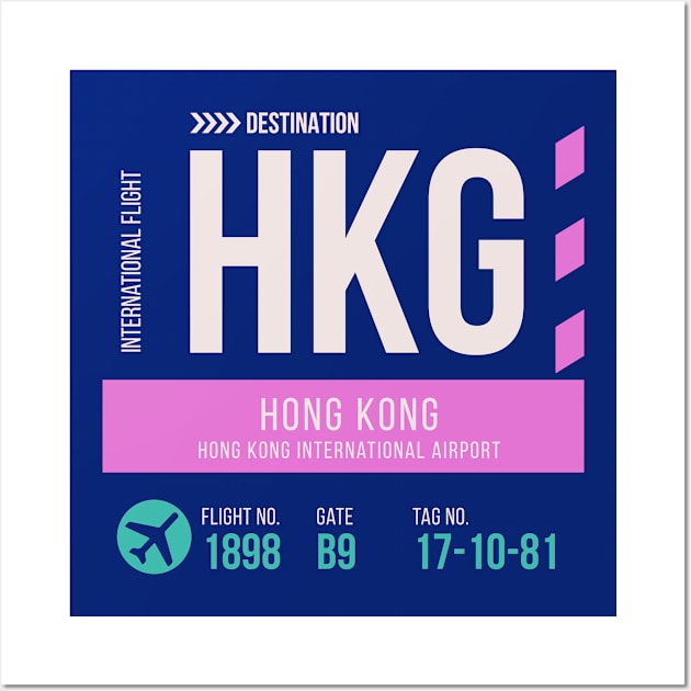 Hong Kong Airport Stylish Luggage Tag (HKG) Wall Art by SLAG_Creative